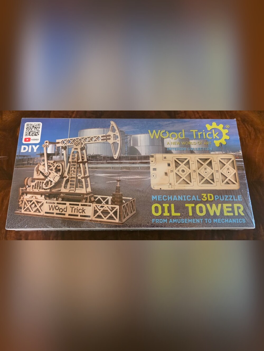 Wood Trick Oil Tower Mechanical Wooden 3D Puzzle Model Kit New Sealed